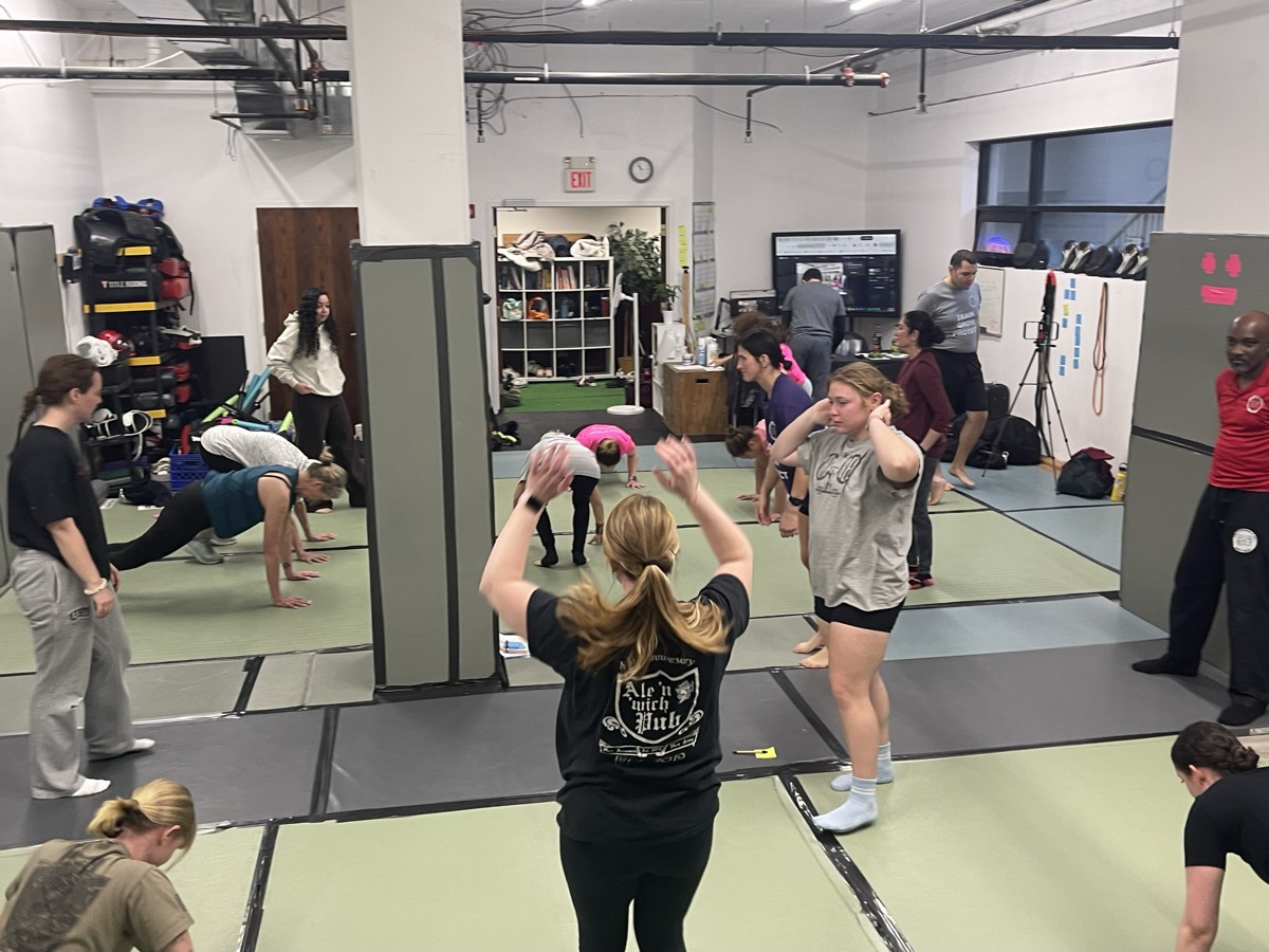 A group of women and instructors after a women's Krav Maga class at SD4ALL, Cedar Knolls NJ